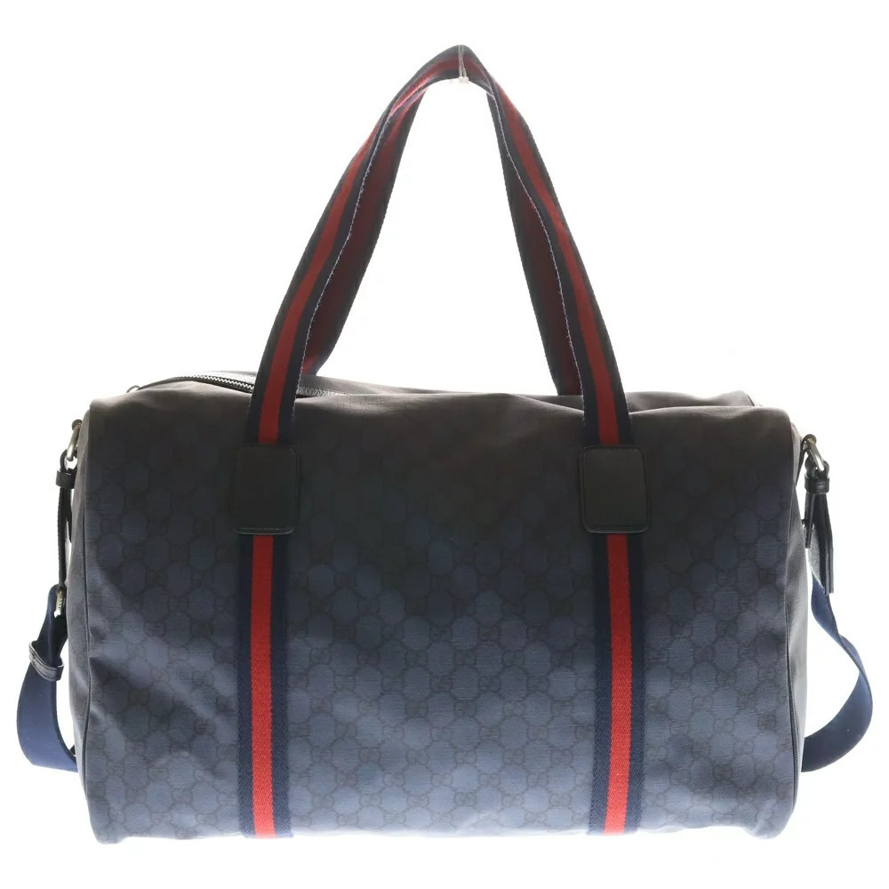 GUCCI GG Supreme Duffle Bag Navy Blue